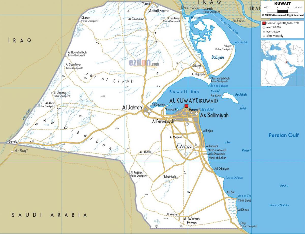 kuvajt, harta e rrugëve