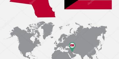 Kuvajt hartë në hartë të botës